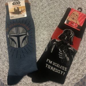 Disney Star Wars Mandalorian and Darth Vader socks